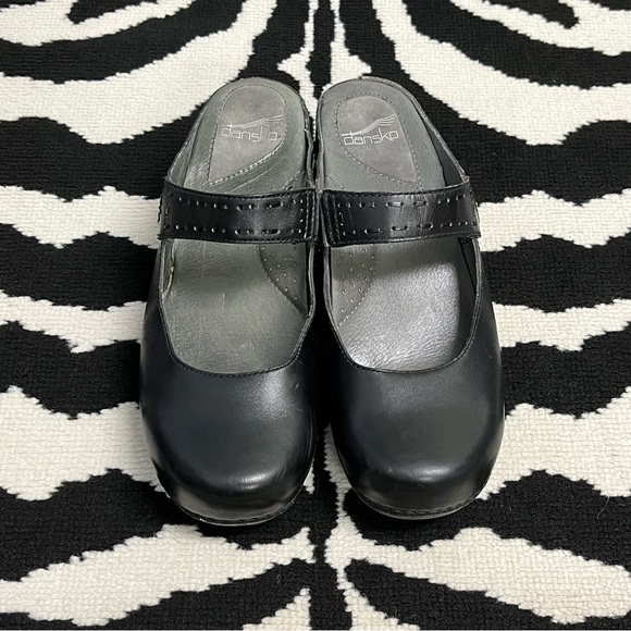 Dansko Solitare Leather Open Back Mary Jane Clogs Size 41 - Picture 7 of 14